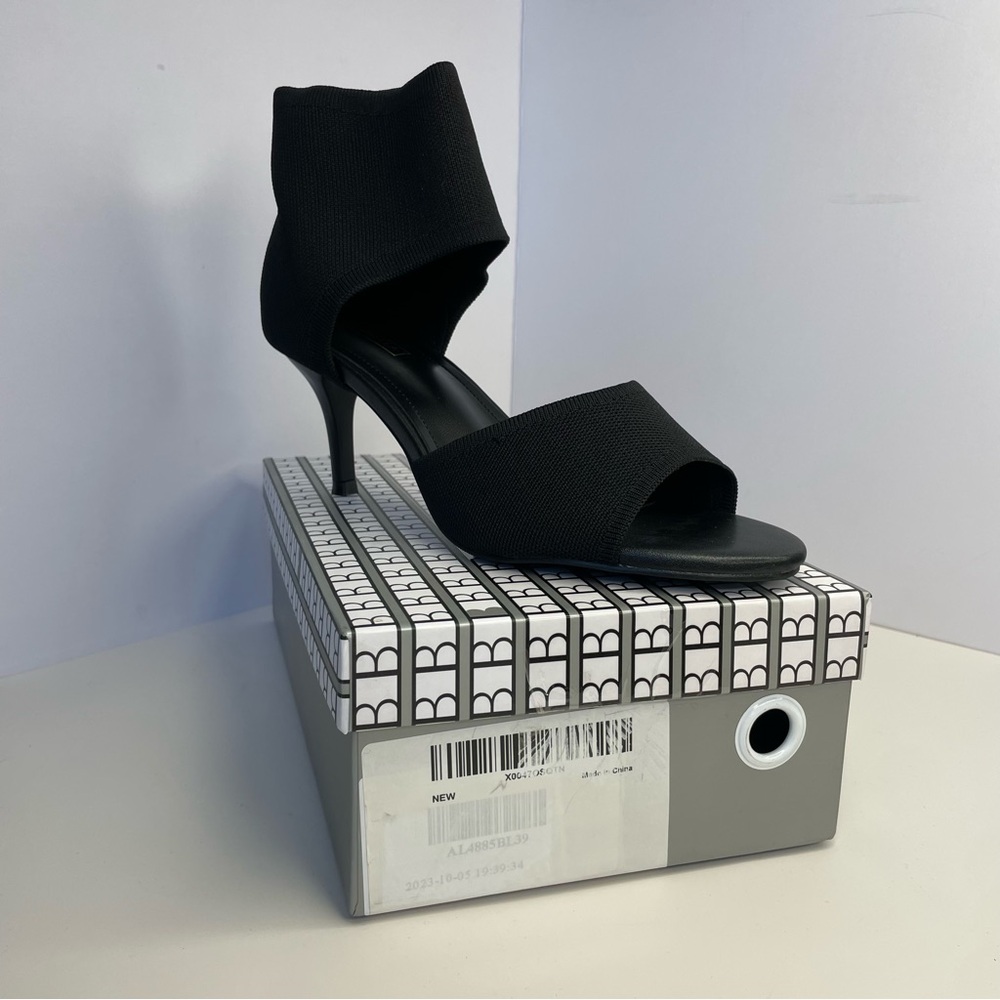 Newbella Women Black Knit Cutout Stiletto Sandals Open Toe Heels AL4885BL39‎